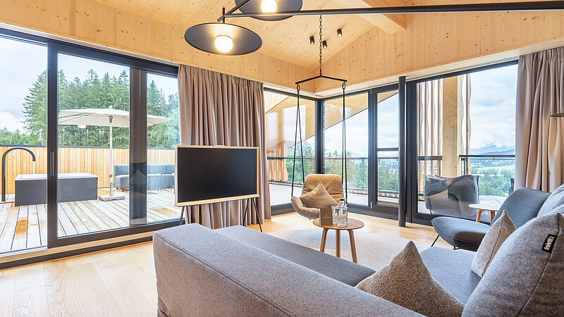 Foto eines Gästezimmers vom Panorama Allgäu Spa Resort, Rückholz.