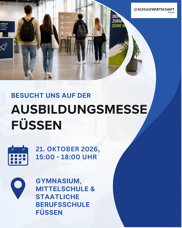 Plakat von der Ausbildungsmesse in Füssen 2026