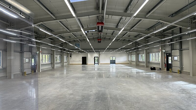 Innenansicht der DHL-Halle in Sonthofen.