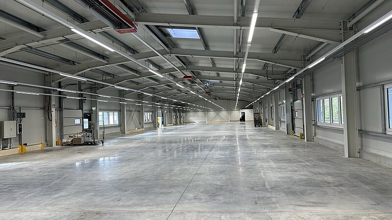 Innenansicht der DHL-Halle in Sonthofen.